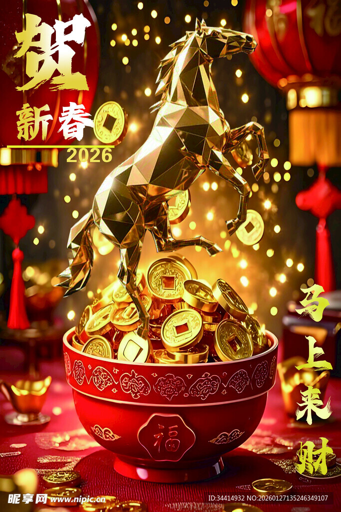 贺新春马上来财