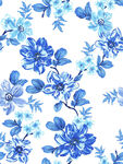 蓝色花卉图案背景