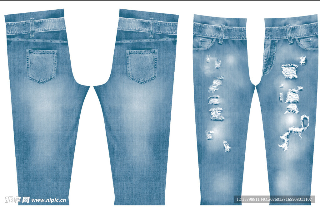 时尚牛仔长裤款式展示