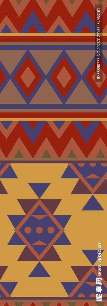 几何花样毛毯纹路印花