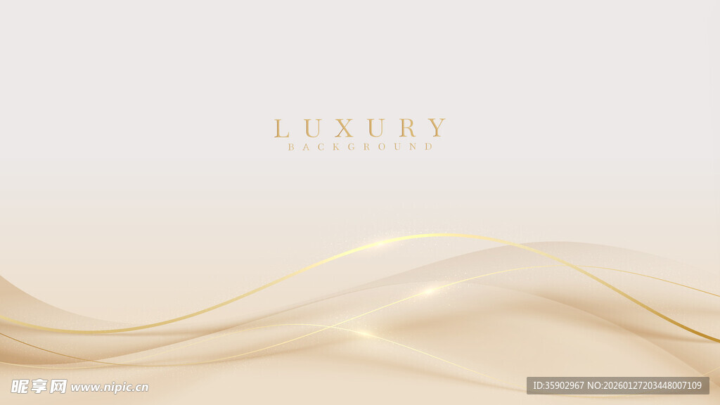 金色流动线条抽象背景图