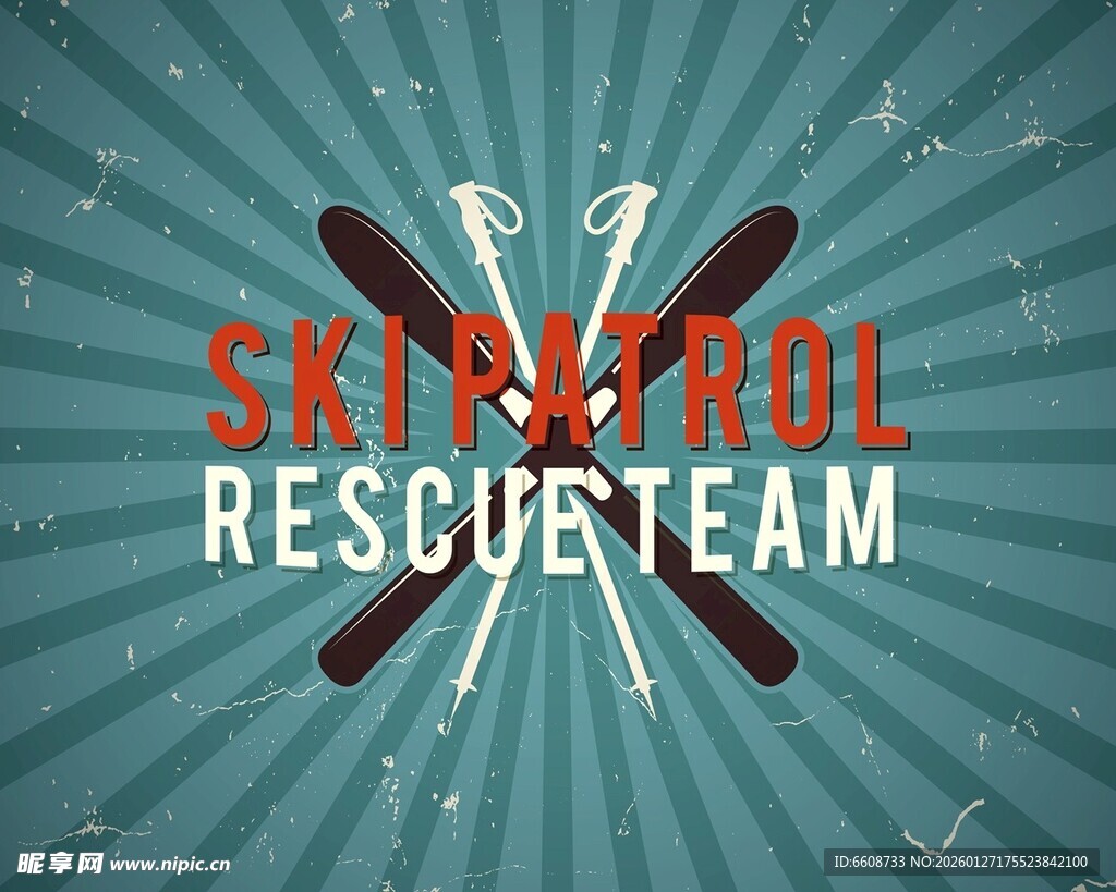 滑雪救援团队标志