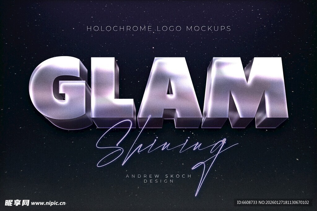 闪耀魅力GLAM字样设计