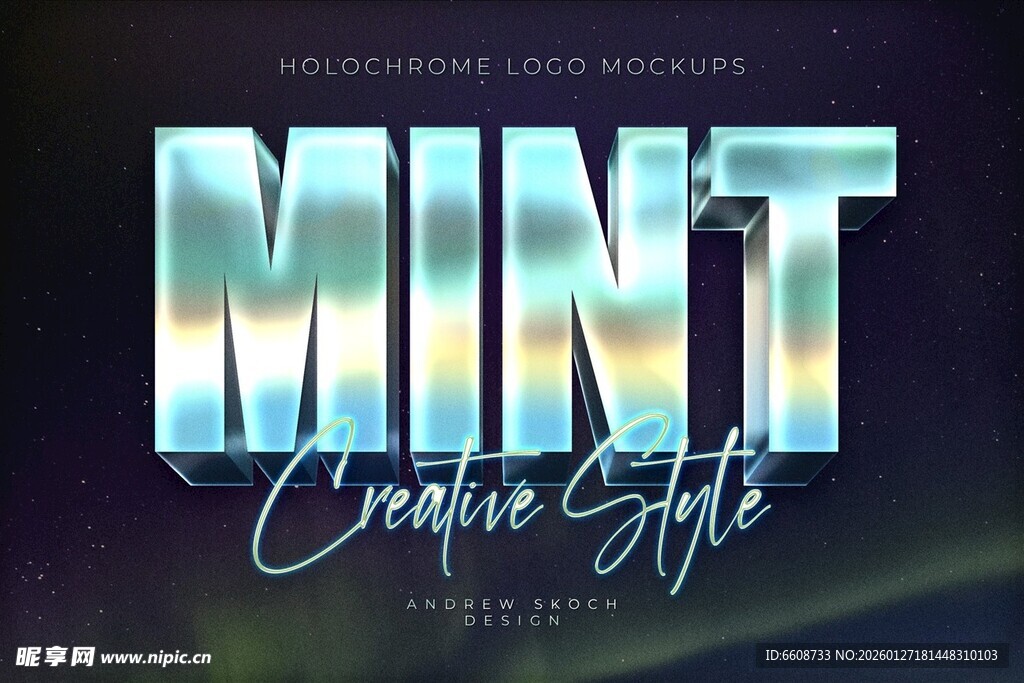 薄荷主题创意字体设计