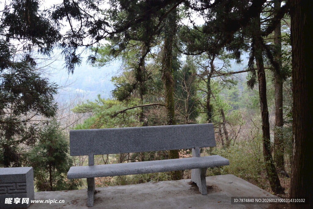 衡山林间长椅 静享自然之美