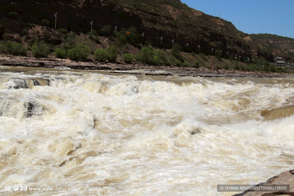黄河奔腾的壮丽水景
