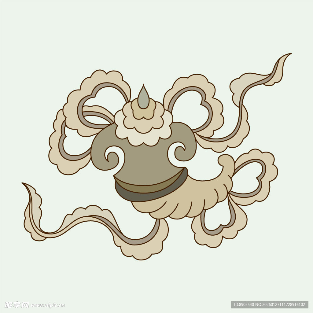 传统风格八爪神兽图案