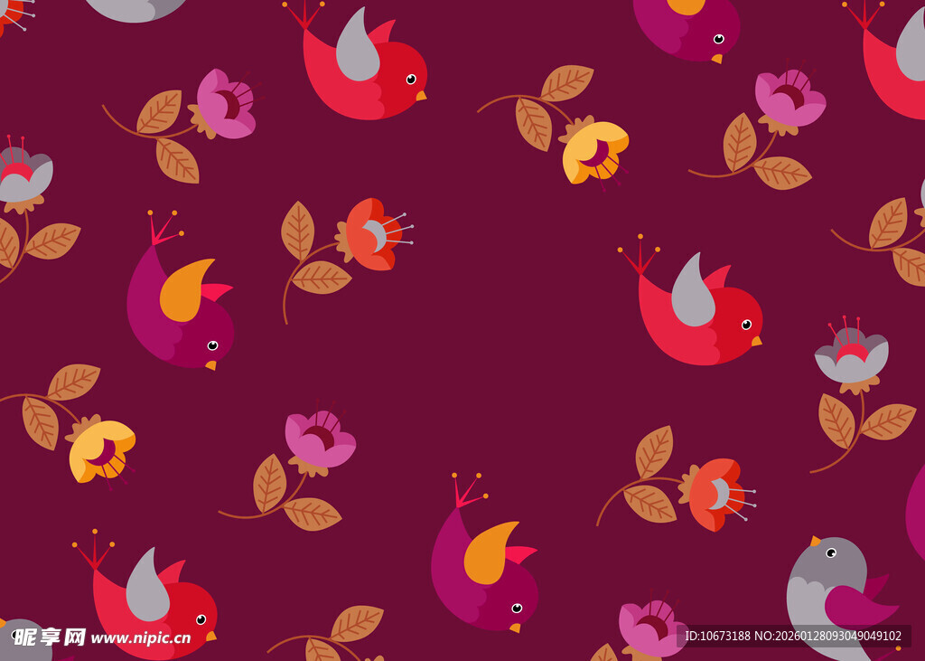 多彩花卉图案背景