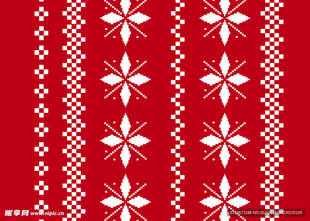 红色雪花几何图案纹理