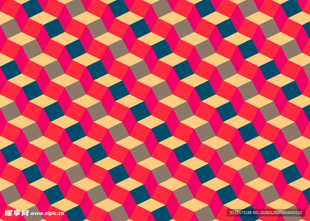 几何彩色方块拼接图案