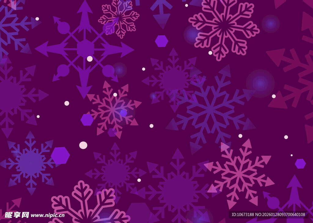 紫色梦幻雪花背景图案