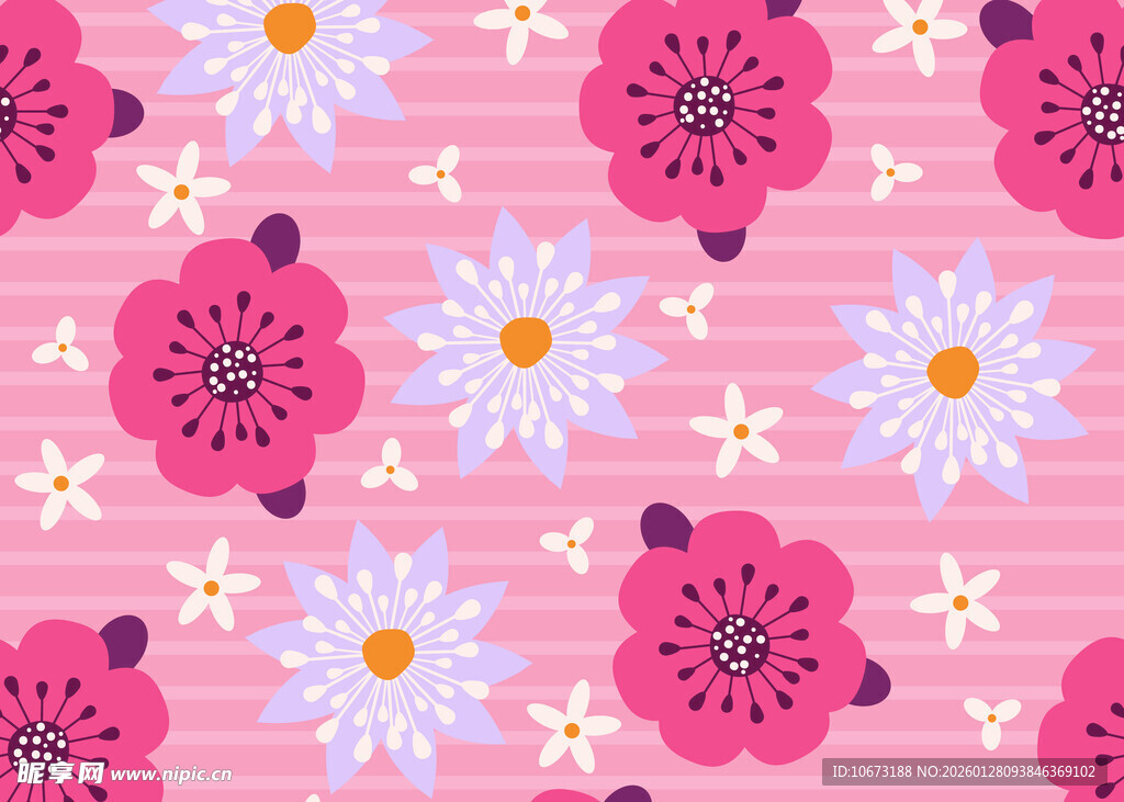 粉色花卉条纹图案背景