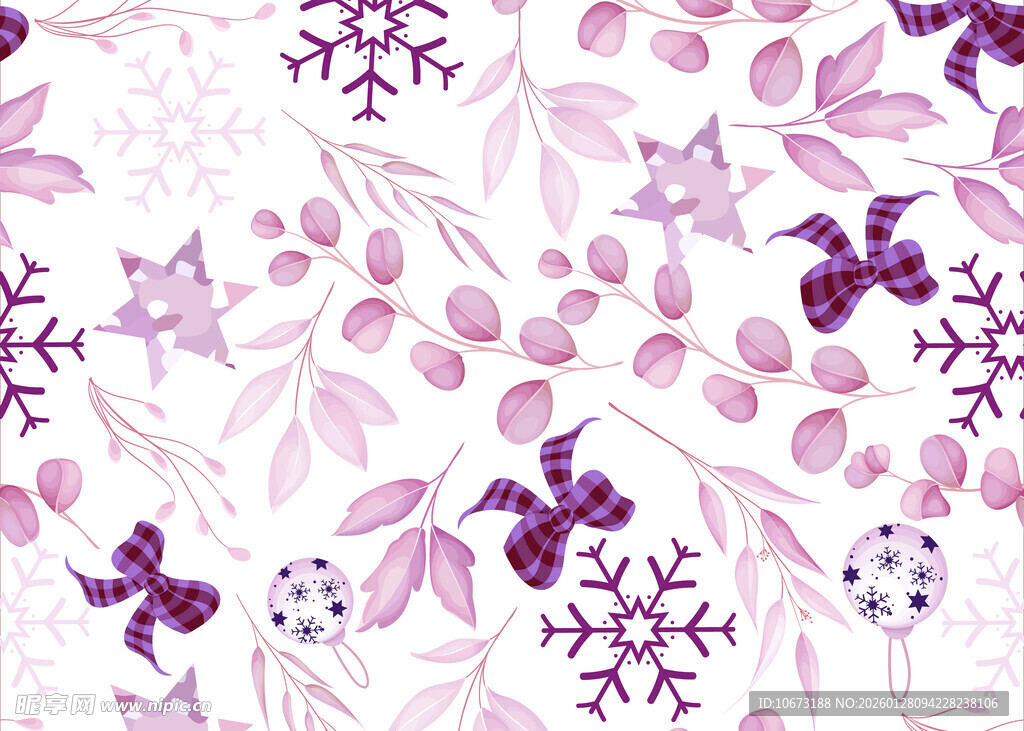 紫色花卉植物图案背景