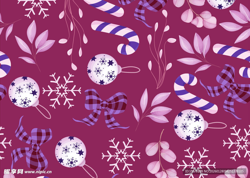 紫色圣诞主题图案背景
