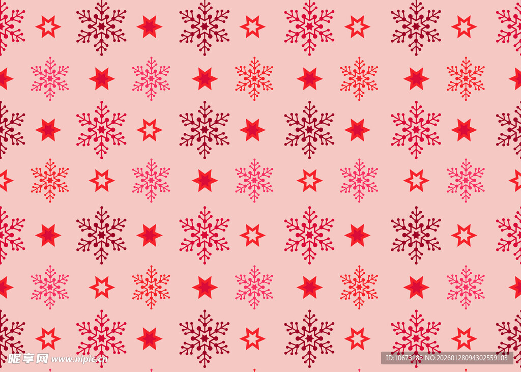 粉色雪花图案背景