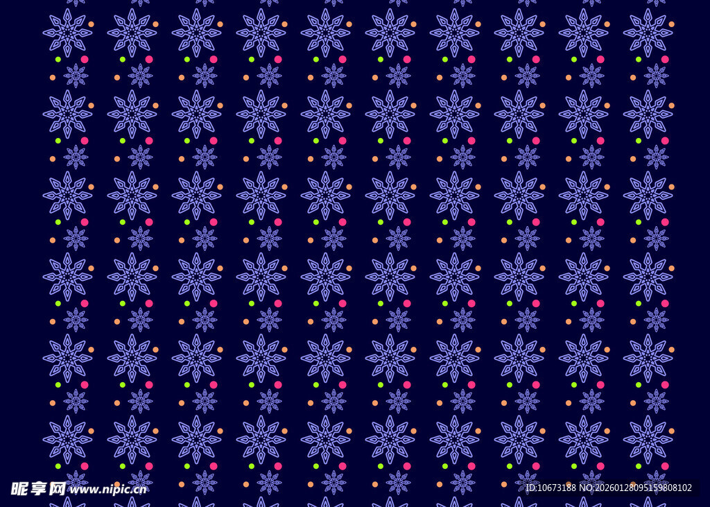 深蓝色雪花图案背景