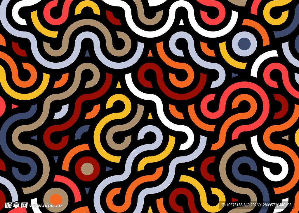 多彩波浪图案纹理背景