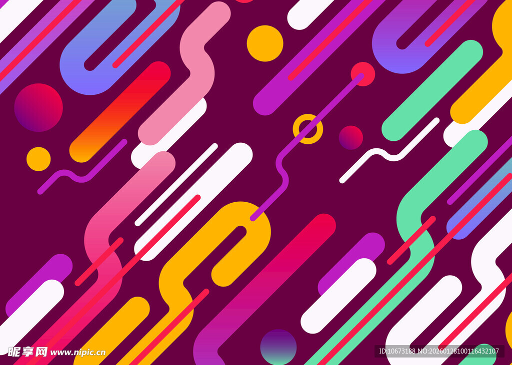多彩抽象线条几何图案背景