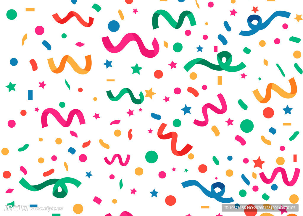 彩色缤纷彩带装饰图案