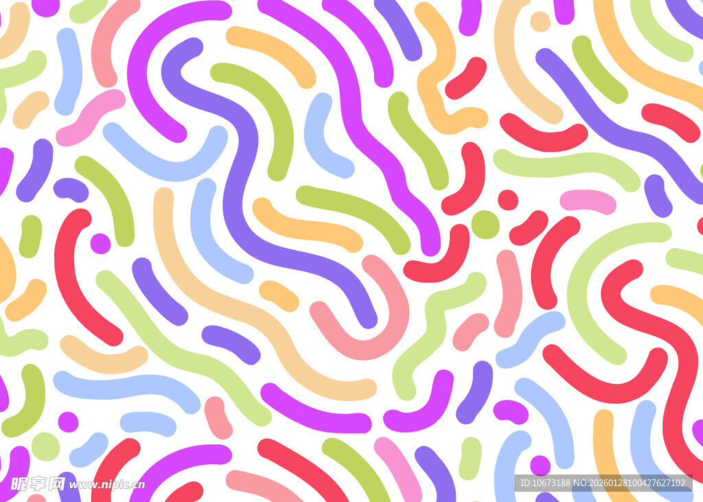 多彩曲线抽象图案背景