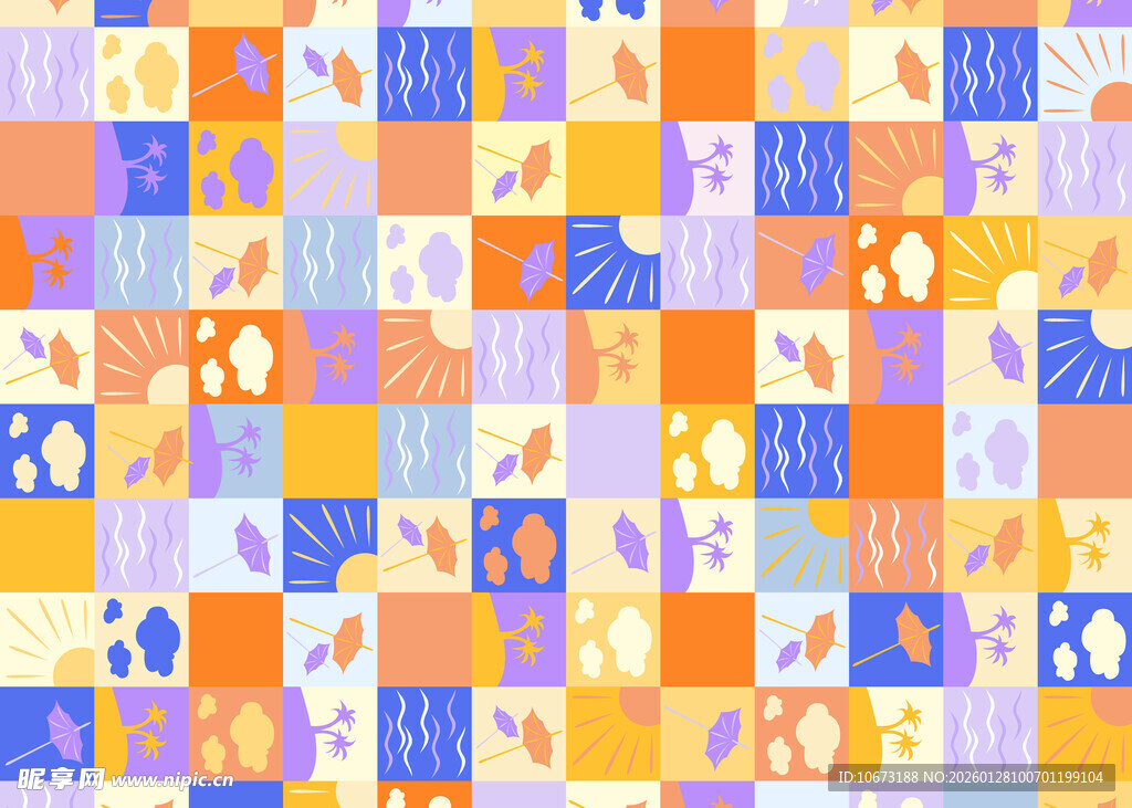 多彩几何图案拼接背景