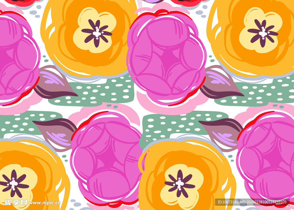 多彩水果图案水彩画