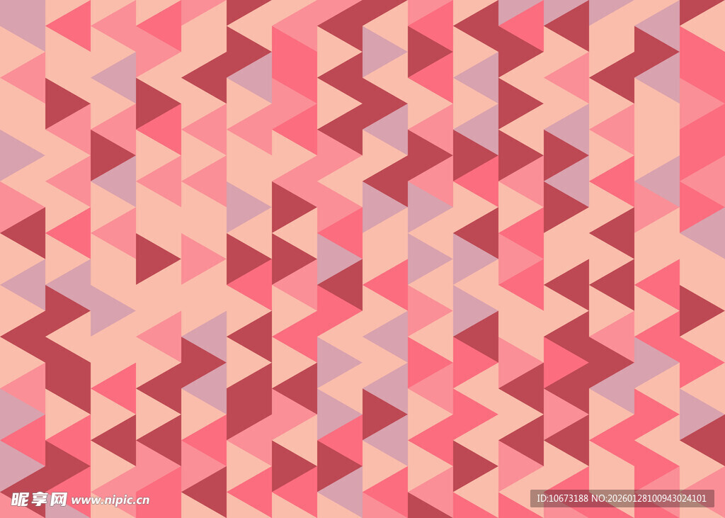 粉色几何三角拼接图案
