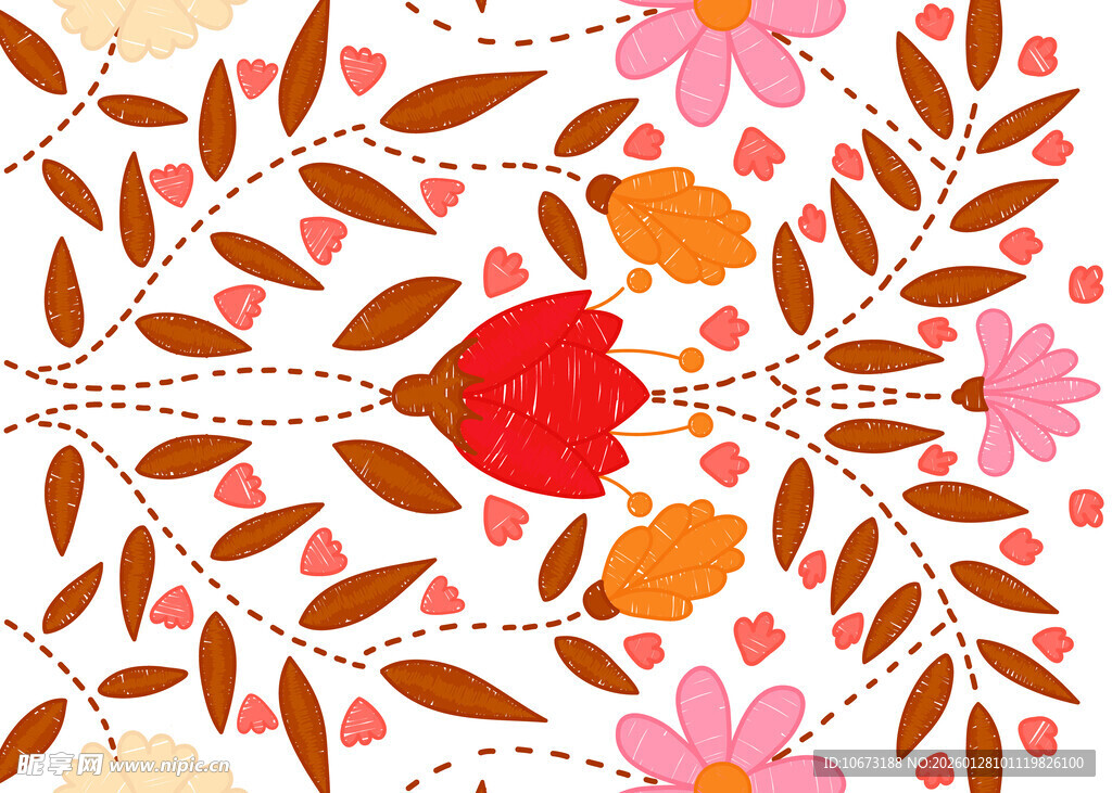 花卉藤蔓图案背景设计