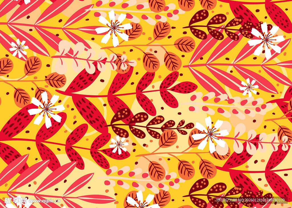 多彩几何花卉图案背景