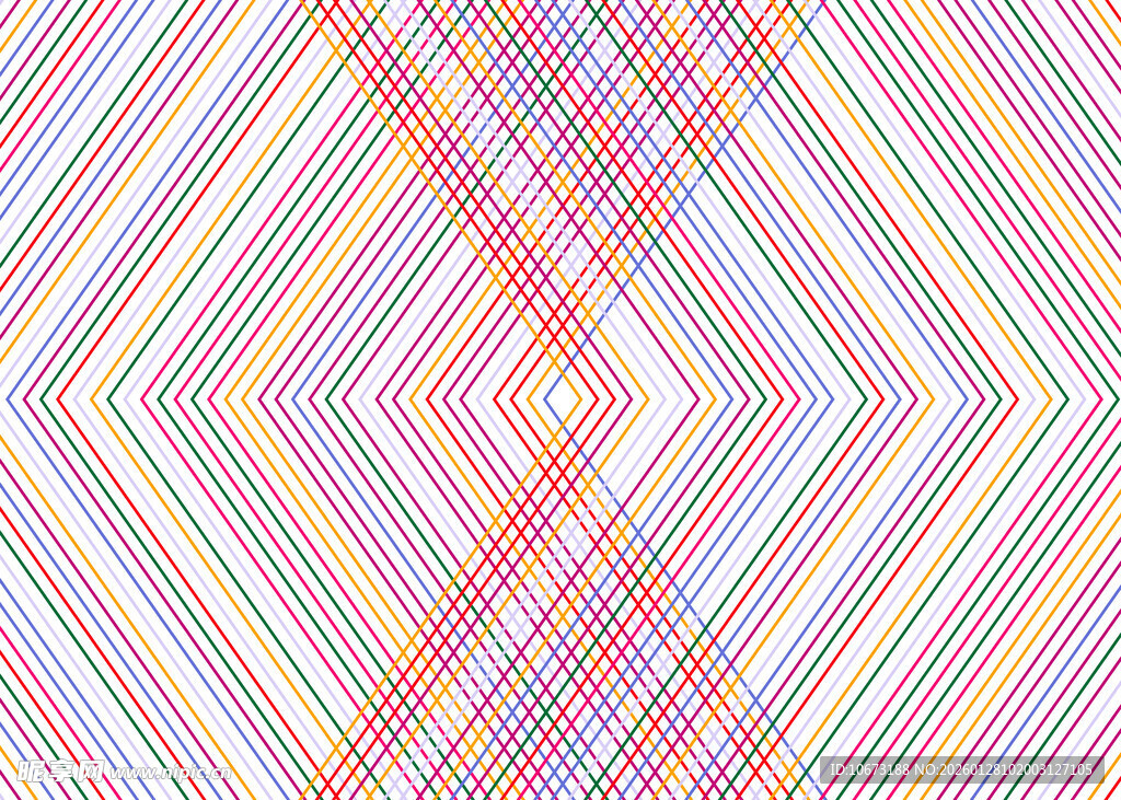 彩色几何线条对称图案