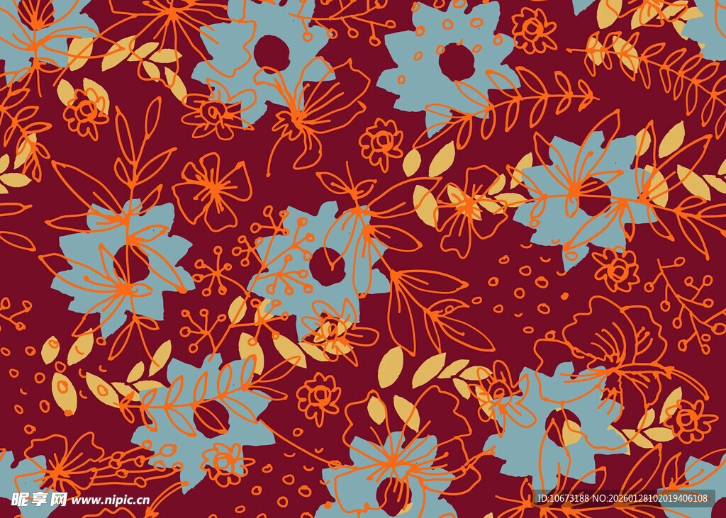 复古花卉图案背景