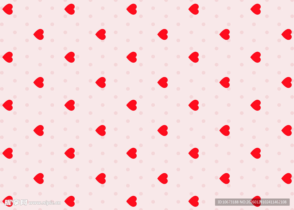 红色心形图案背景纹理