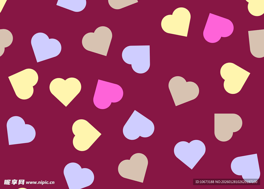 多彩心形图案背景纹理