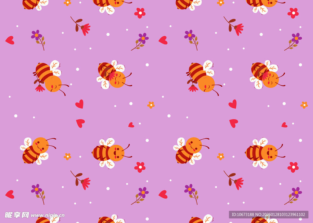 紫色背景的卡通猫咪图案