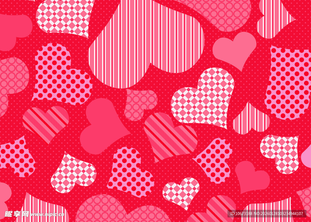 粉色爱心图案背景