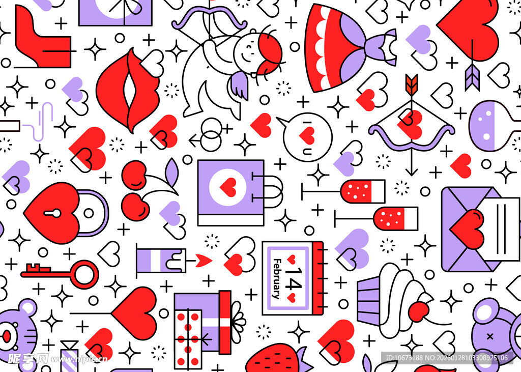 情人节爱心图案无缝背景