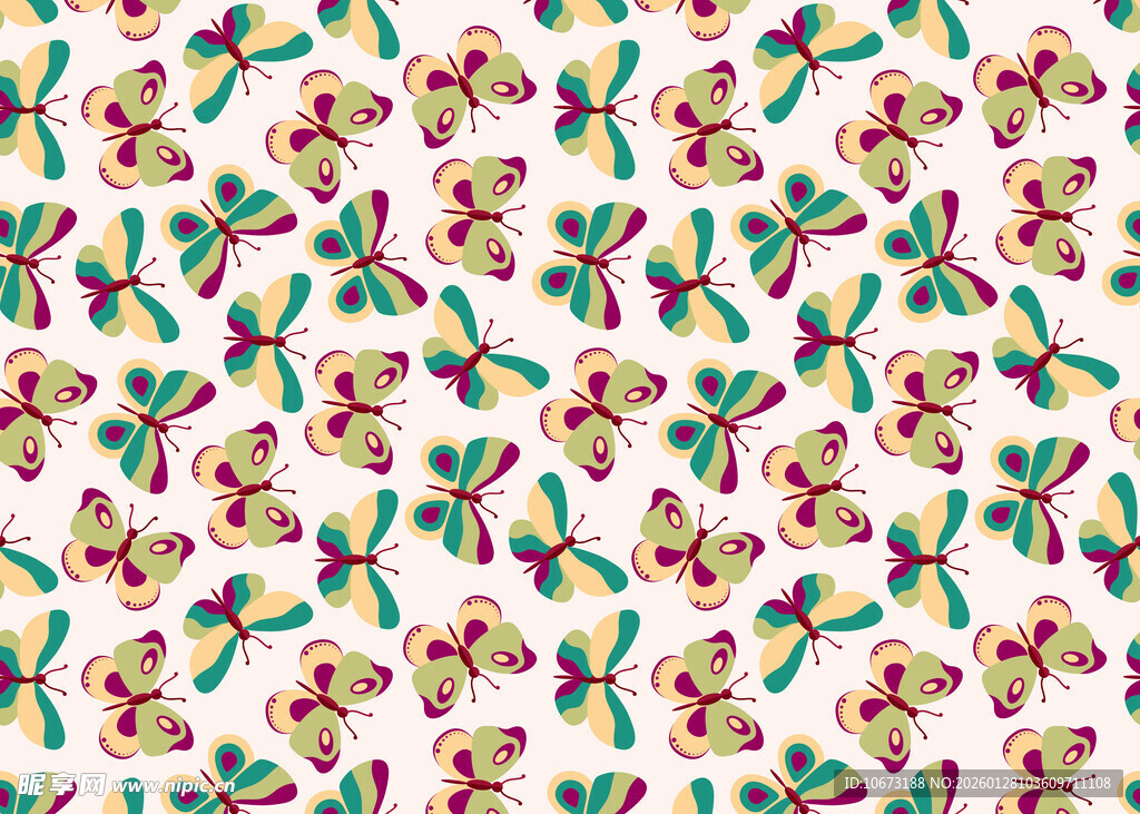 多彩卡通图案无缝背景