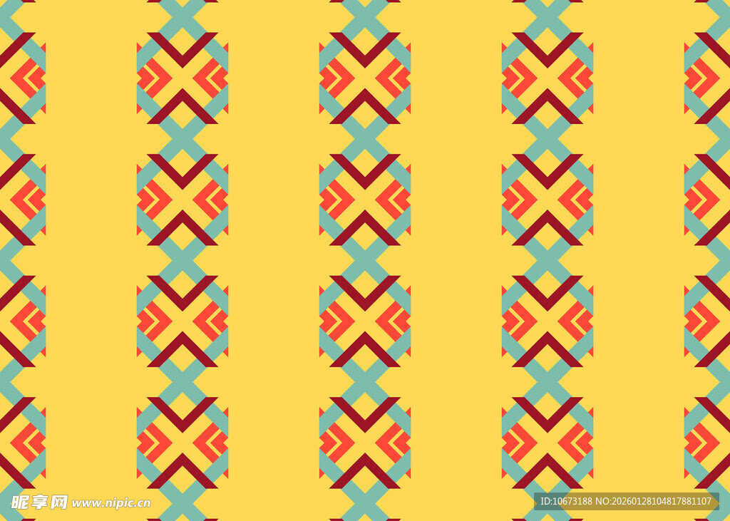 多彩几何图案黄色背景纹理