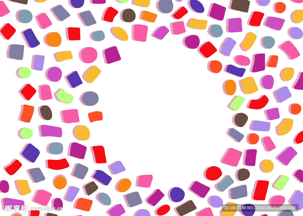 多彩几何图案圆形边框
