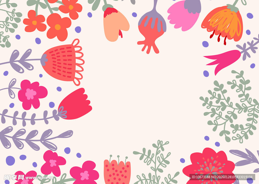 花卉边框图案设计素材