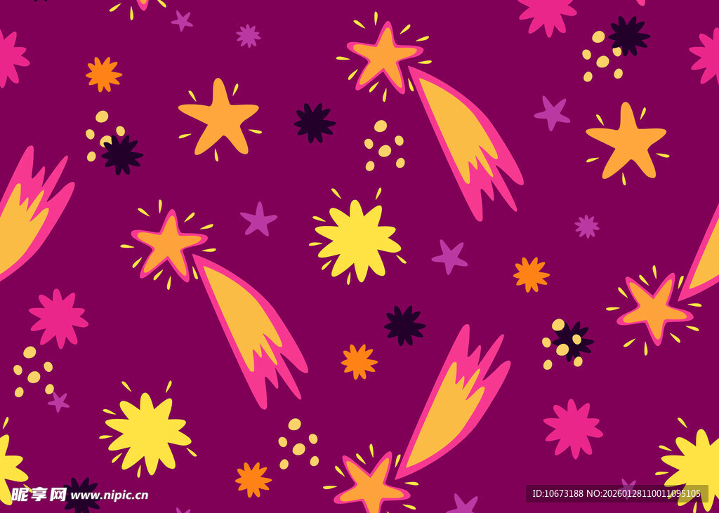 梦幻流星星星紫色背景图案