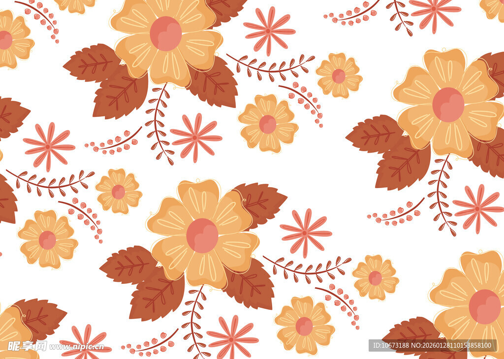 复古花朵图案背景