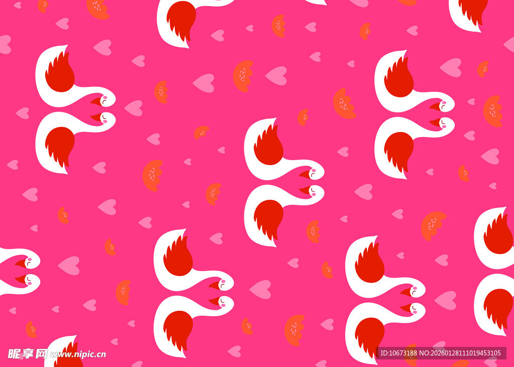 粉色爱心桃子图案背景