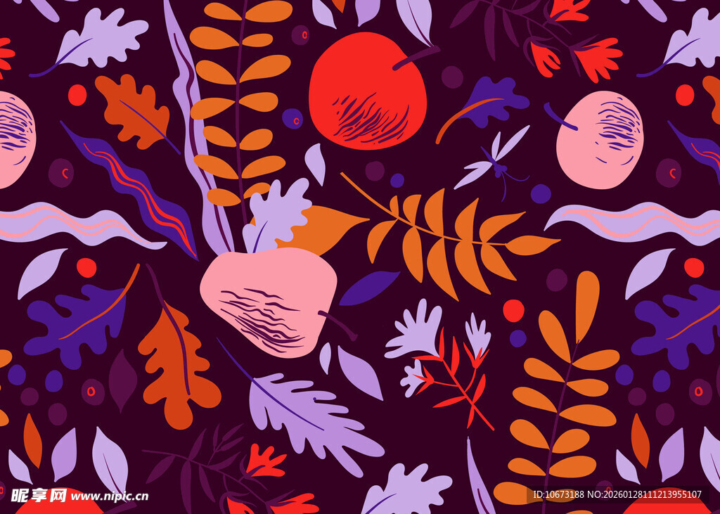 多彩花卉植物图案纹理