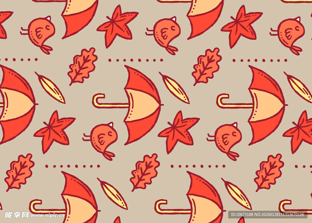 秋季元素无缝图案设计