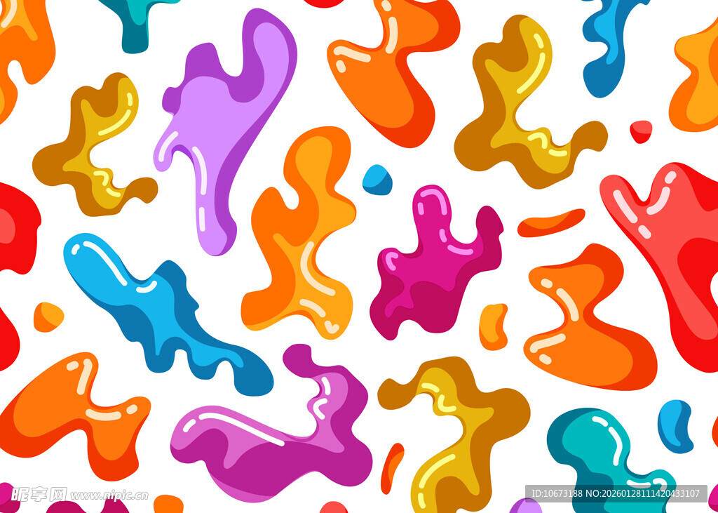 多彩流体形状图案背景