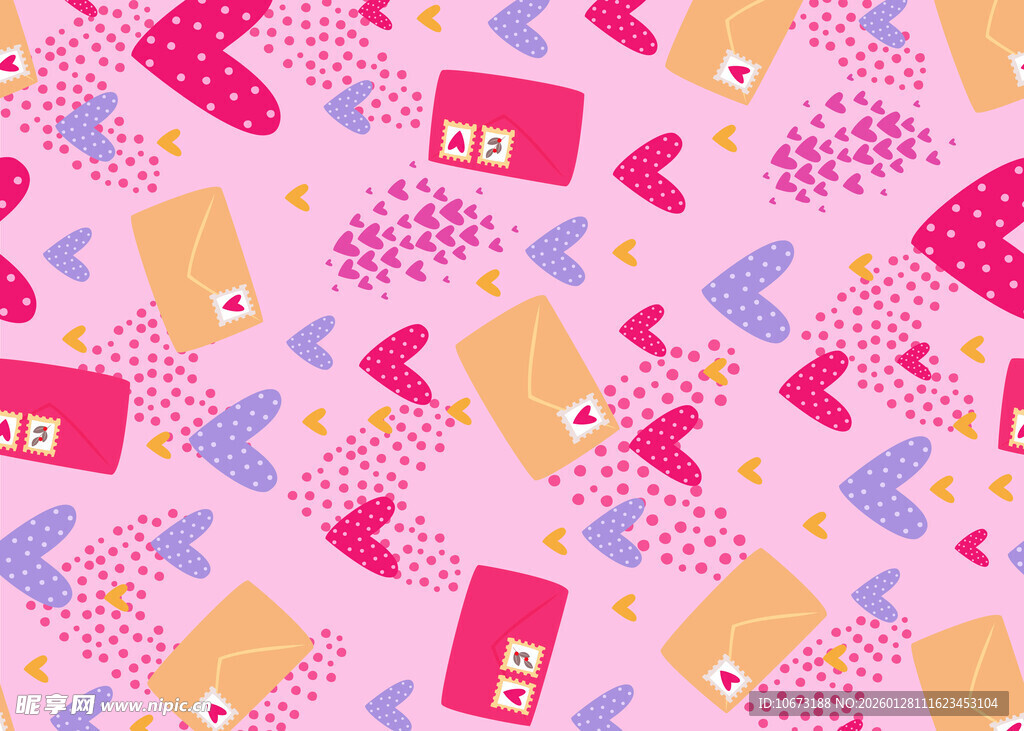 可爱卡通图案的多彩背景