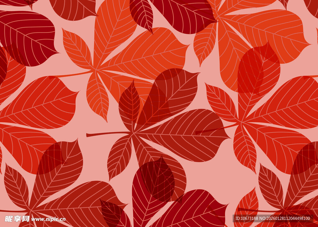 秋日红叶无缝图案背景