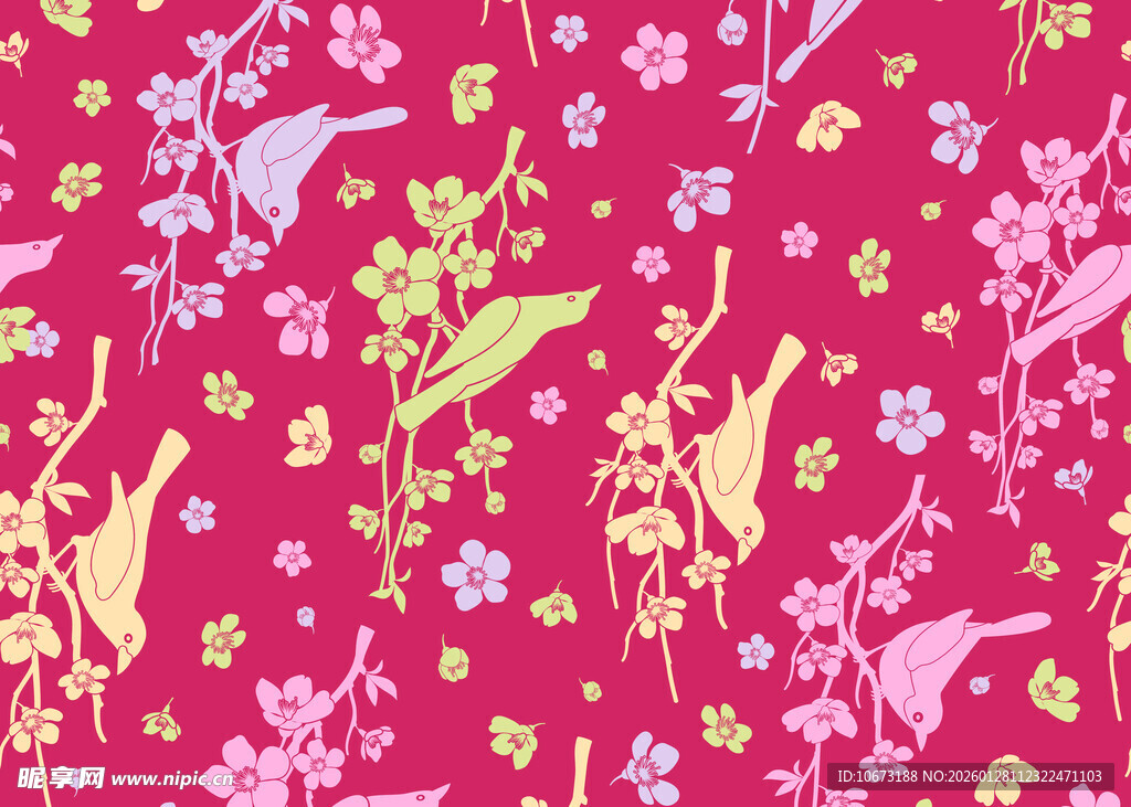 粉色花卉图案背景纹理