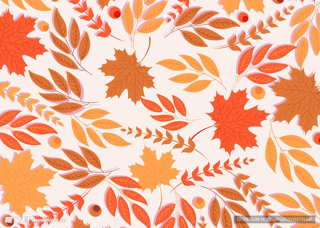 秋季树叶花纹图案背景